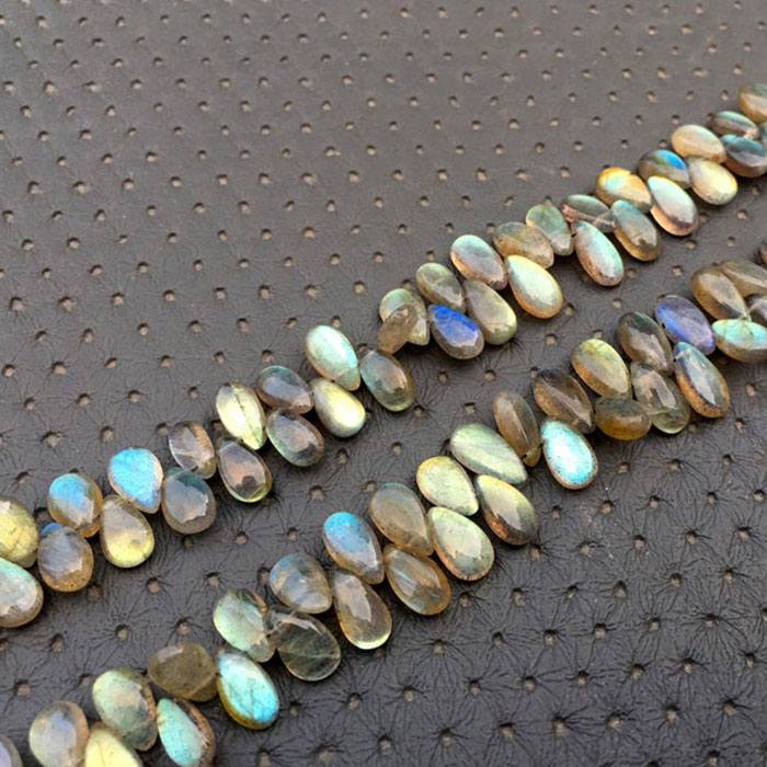 best buy Labradorean Side Drill Pear Drop Beads Strands for necklace
