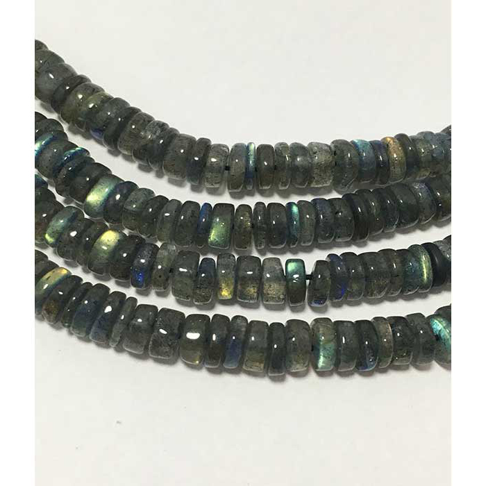 Top Quality Labradorite Plain Tyre (Wheel) 5Mm To 6Mm Beads