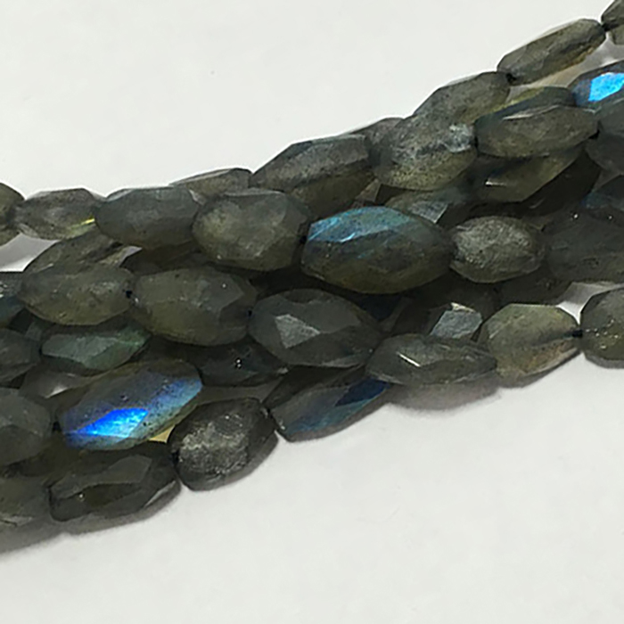 Semi Precious Labradorite Faceted Oval 5Mm To 9Mm Beads