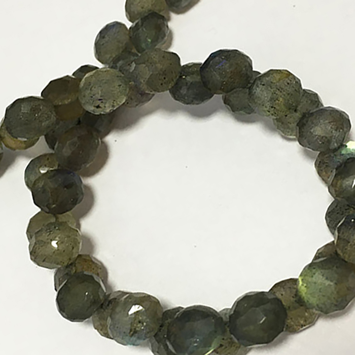 Natural Labradorite Faceted Onion 6Mm To 7Mm Beads