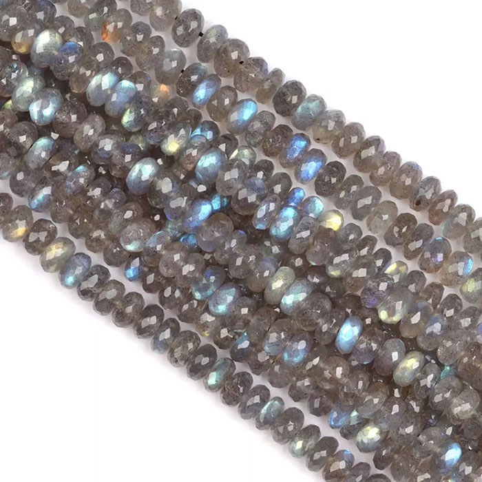 manufacturer of Labradorean Rondell Beads Strands for jewellery