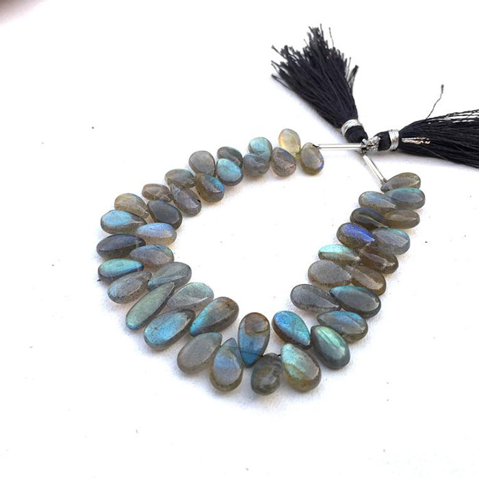 world wide Labradorean Side Drill Pear Drop Beads Strands exporters