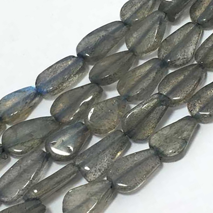 Semi Precious Labradorite Plain Flat Pear 7Mm To 14Mm Beads