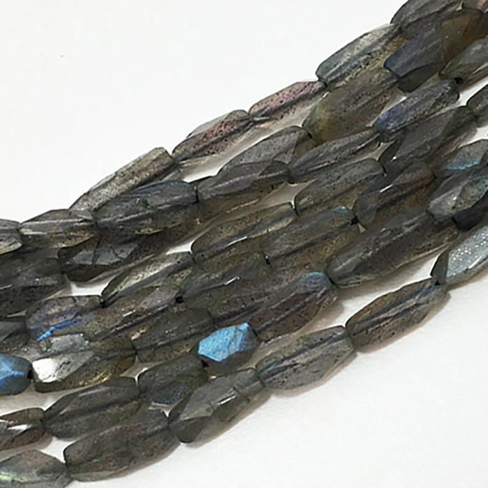 Manufacturer Labradorite Faceted Brick 7Mm To 9Mm Beads