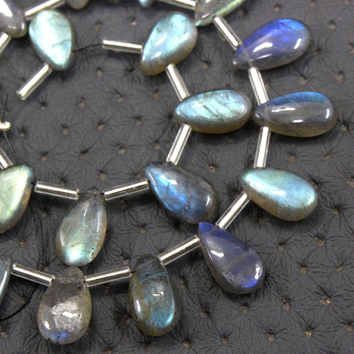 best buy Labradorean Side Drill Pear Drop Beads Strands for necklace