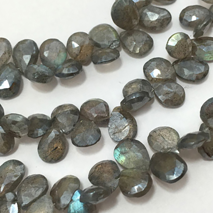 Semi Precious Labradorite Faceted Pear 8Mm To 10Mm Beads