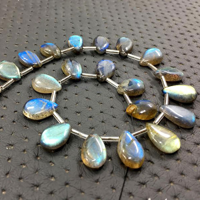 top quality Labradorean Side Drill Pear Drop Beads Strands wholesaler