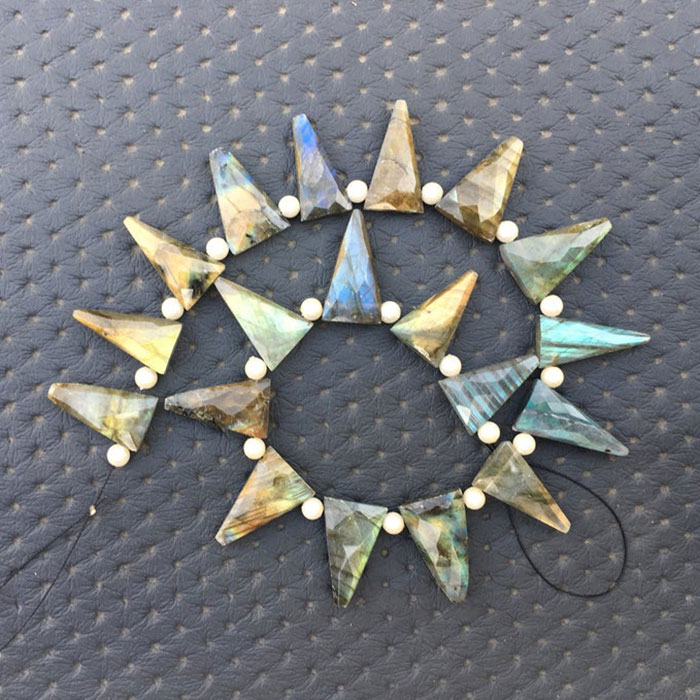 hand made Labradorean Triangle Beads Strands wholesaler