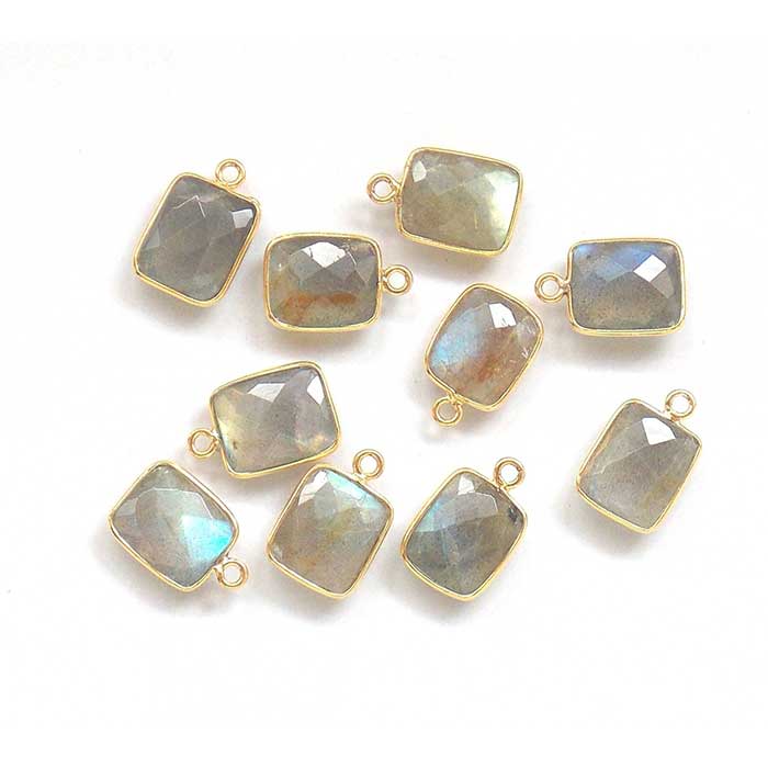 Online Gemstone Double Bail Connector 925 Silver Bezel Connector