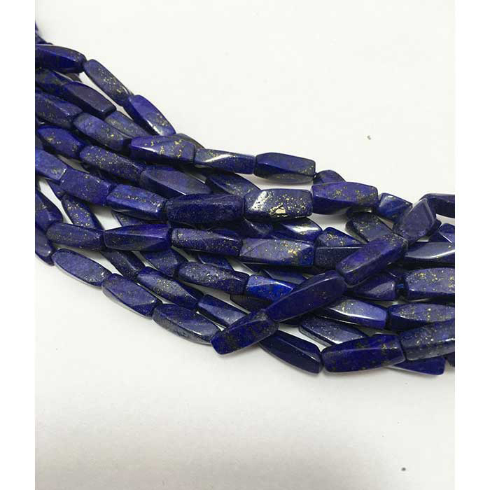 Semi Precious Lapis Lazuli Twisted Cube 10Mm To 14Mm Beads