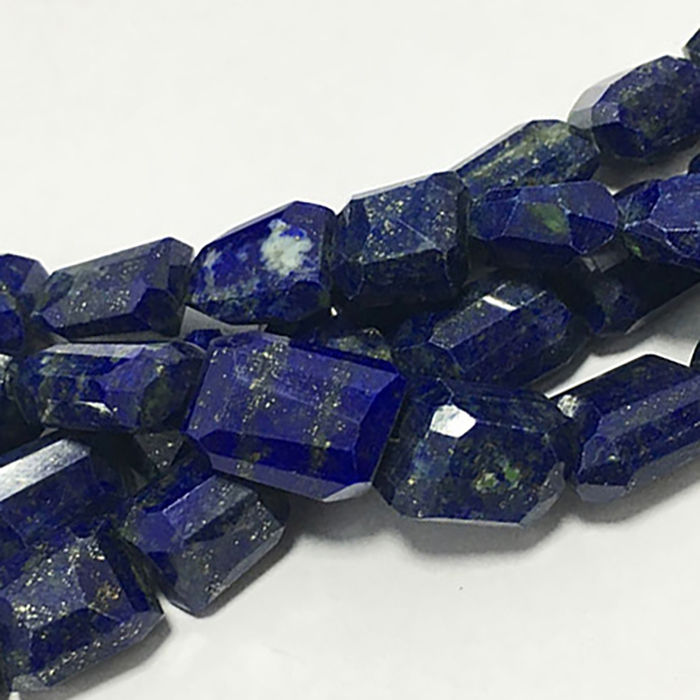 Genuine Lapis Lazuli Step Cut Tumble 10Mm To 18Mm Beads