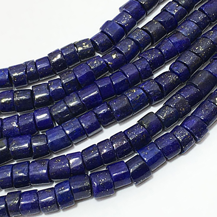 Genuine Lapis Lazuli Plain Tyre ( Wheel) 5Mm To 5.5Mm Beads