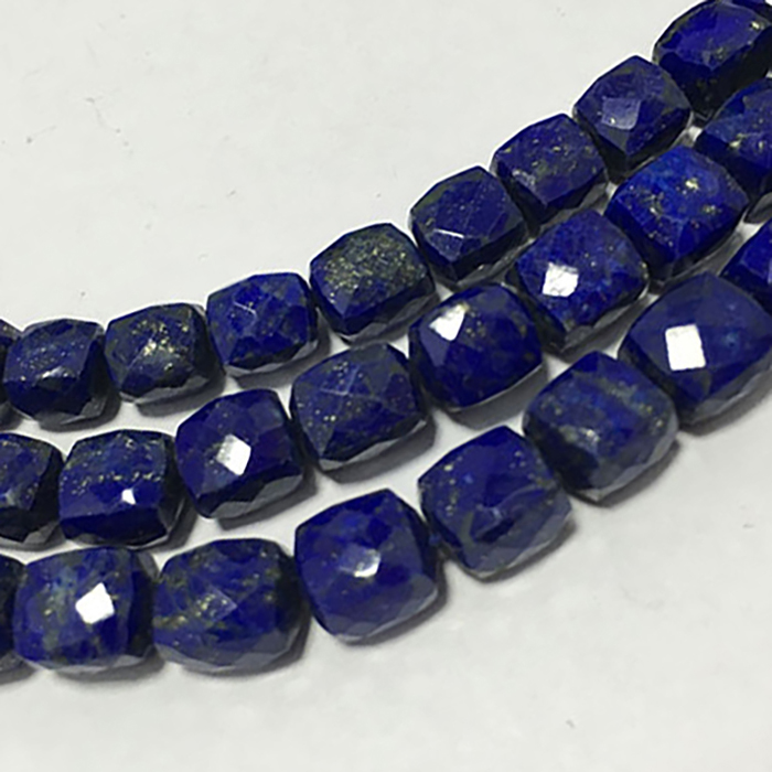 Semi Precious Lapis Lazuli Faceted Box 7Mm To 8Mm Beads