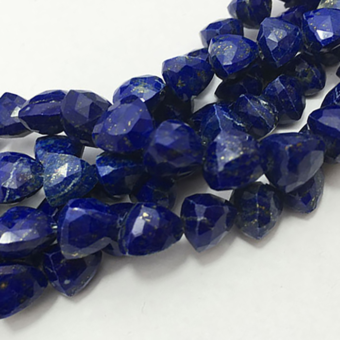 Natural Lapis Lazuli Faceted Pyramid 7Mm To 8Mm Beads