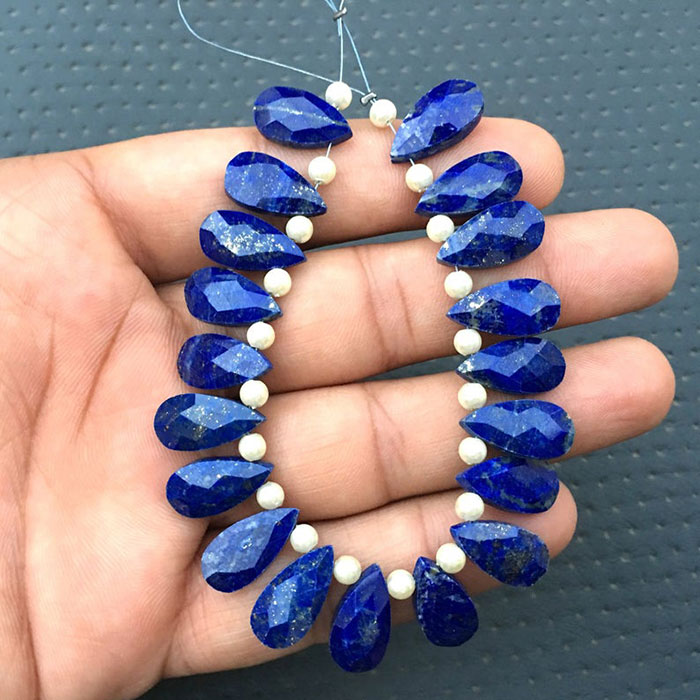 awesome look Lapis Lazuli Faceted Beads Strands mala