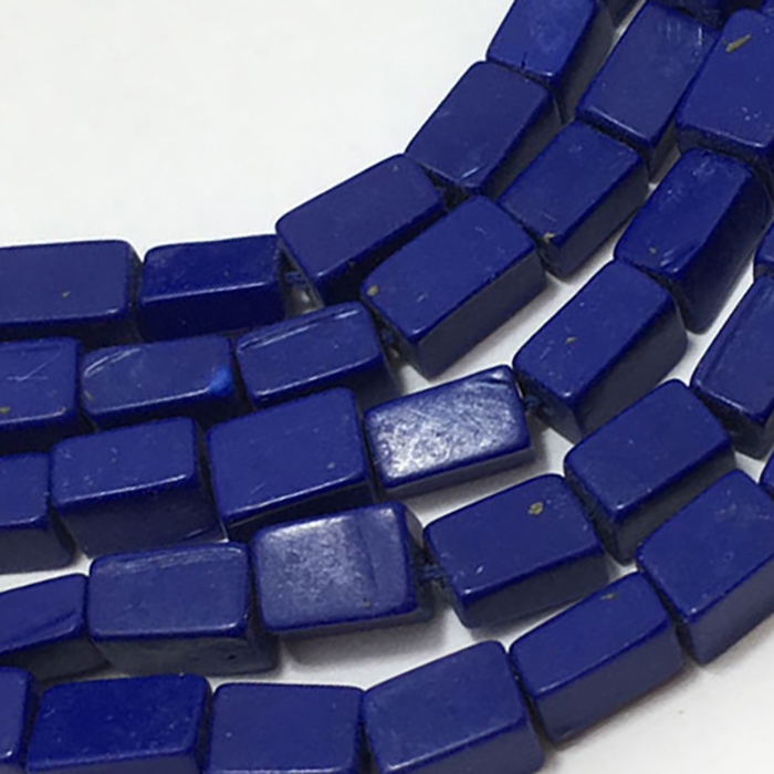 Top Quality Lapis Lazuli (Man-Made) Plain Brick 5Mm To 9Mm Beads