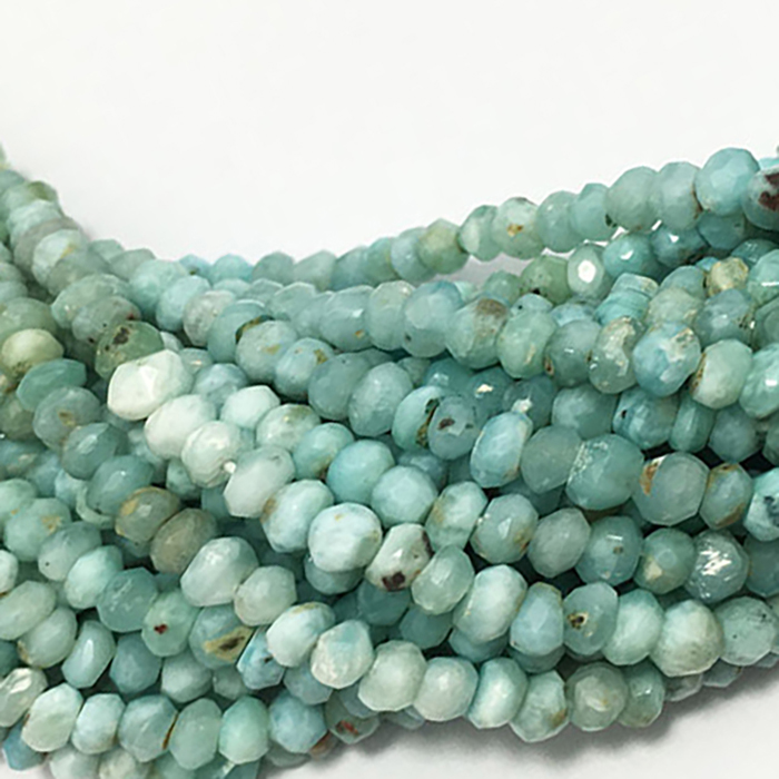Wholesaler Larimar Faceted Rondell 3.5MM To 4MM