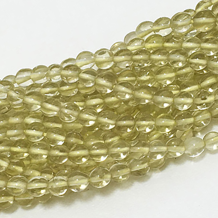 Semi Precious Lemon Quartz Plain Round 2mm to 3mm 13 Beads