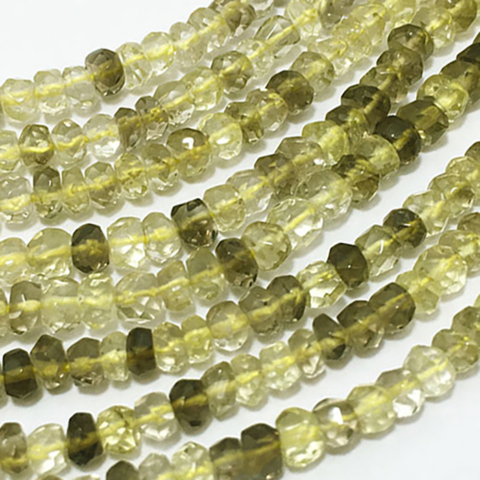 wholesaler Lemon Quartz Faceted Rondell 4MM To 4.5MM Beads