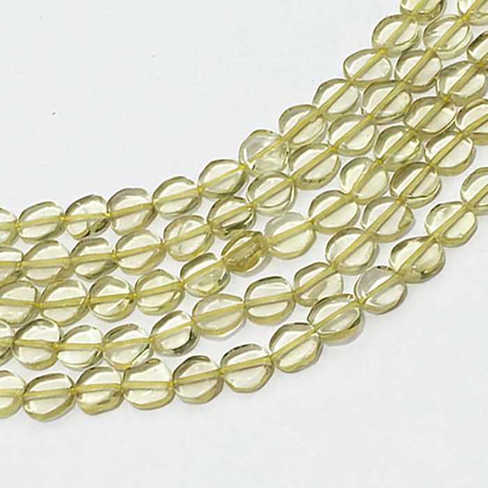 Genuine Lemon Quartz Plain Coin 5.5MM TO 6.5MM Beads