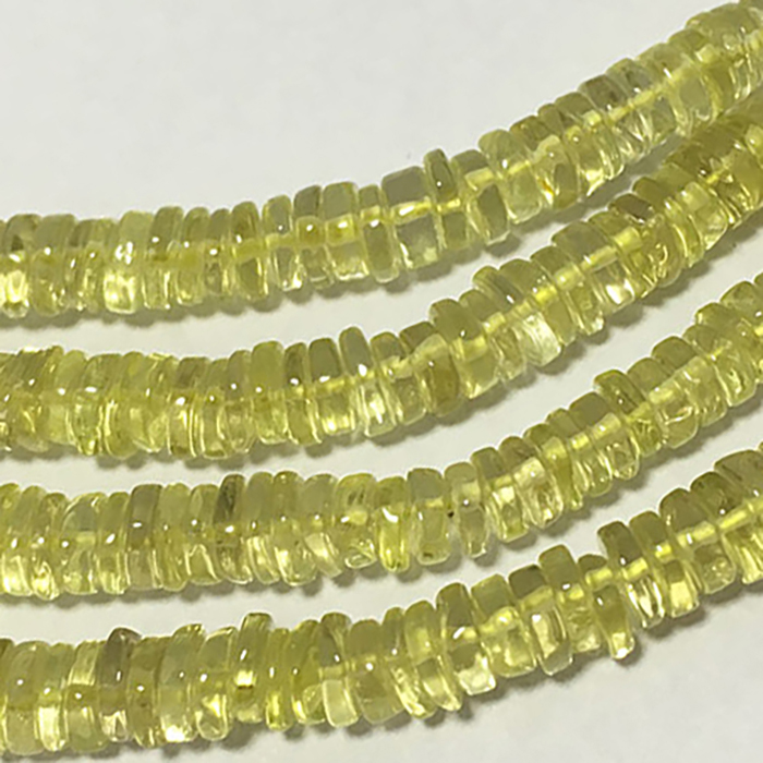 Top Quality Lemon Quartz Plain Smooth Wheel (Tyre) 5MM TO 6MM Beads