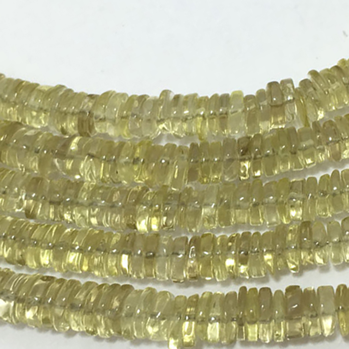 Loose Lemon Quartz Plain Tyre 5MM TO 6MM Beads