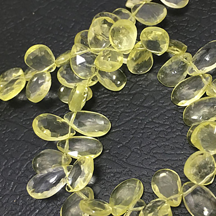 Online Ready Stock Lemon Quartz Faceted Pears 7MM TO 8MM 8 Beads