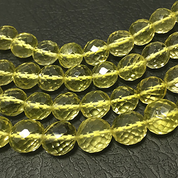 natural Lemon Quartz Faceted Round 8MM TO 9MM Beads