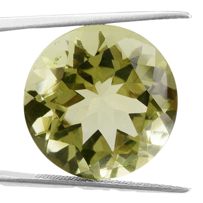 Round Natural Lemon Quartz Loose Gemstone For Jewelry Making