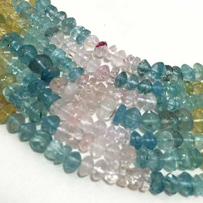 Buy Best Multi Aquamarine Plain Button 4mm to 5mm Beads