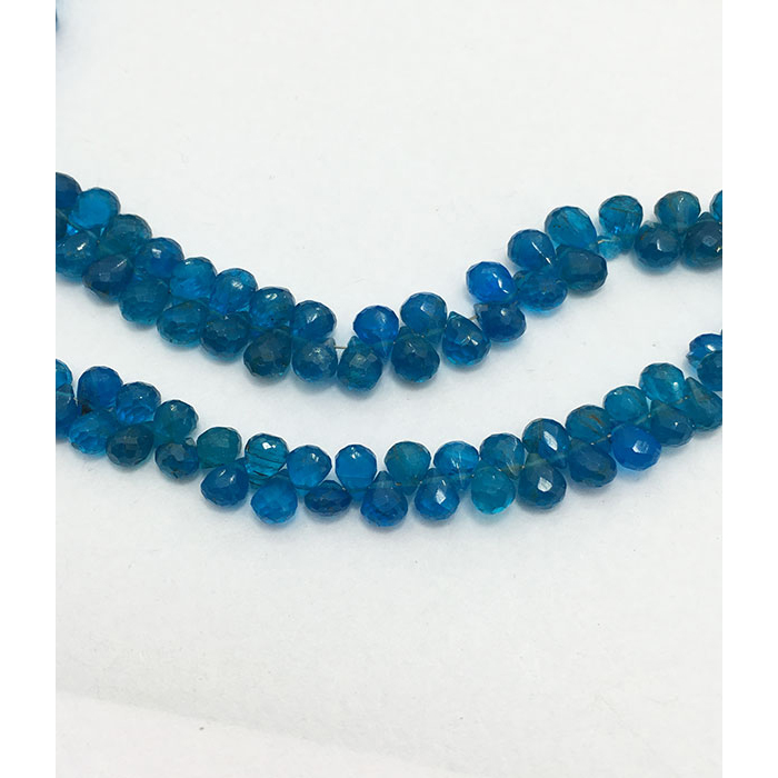 wholesaler Neon Apatite Faceted Briolette Side drill Drops Pear 4mm to 7mm Beads