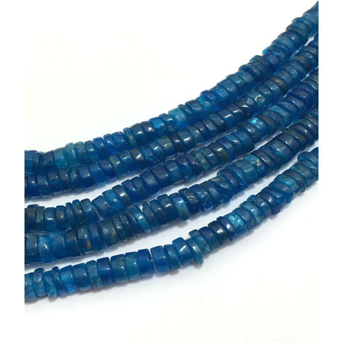 Stunning Neon Apatite Plain Tyre(Wheel) 5mm to 5.5mm Beads