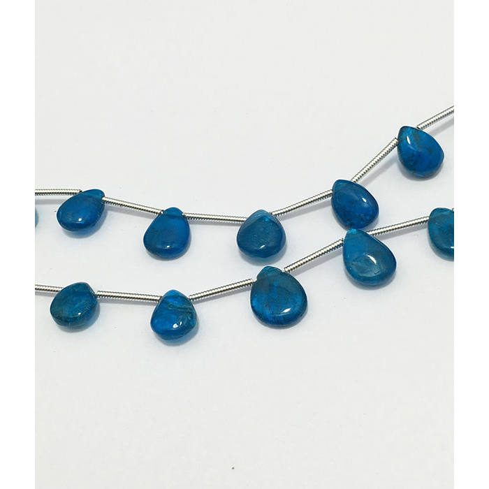 Online Ready Stock Neon Apatite Plain Side Drill Drops 7mm to 13mm Beads