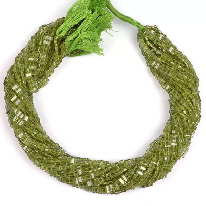 exporters of Peridot Faceted Beads Strands for mala making