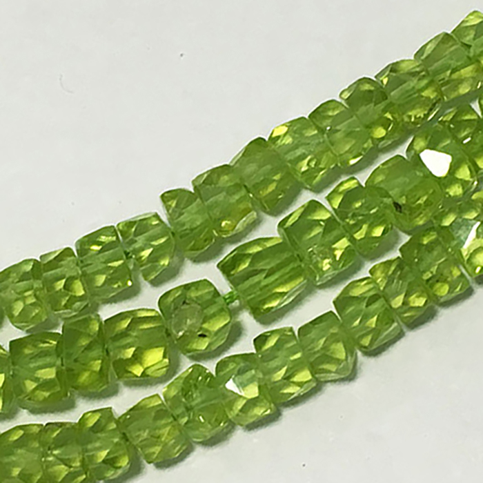 Peridot Faceted Tyre 3.5mm to 4mm Beads