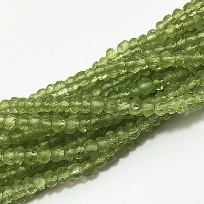 Peridot Faceted Rondell 3mm to 3.5mm Beads