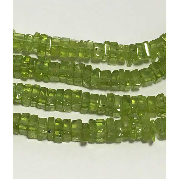 Peridot Plain Disc Square 4.5mm to 5.5mm Beads