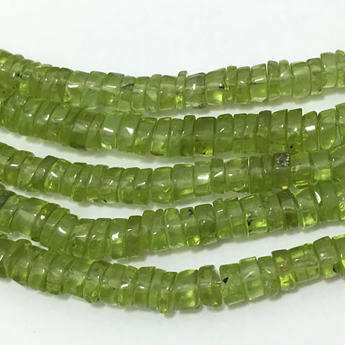 Peridot Plain Tyre 4.5mm to 5.5mm Beads