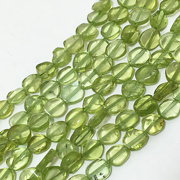 Peridot Plain Coin 4mm to 5mm Beads