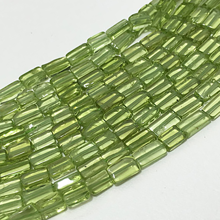 Peridot Plain Bricks 4mm to 6mm Beads