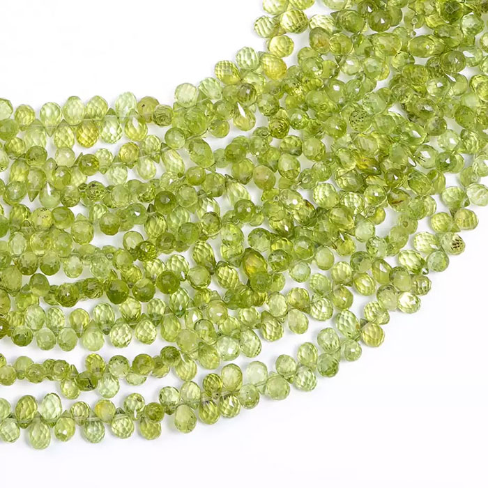 awesome look Peridot Faceted Beads Strands mala