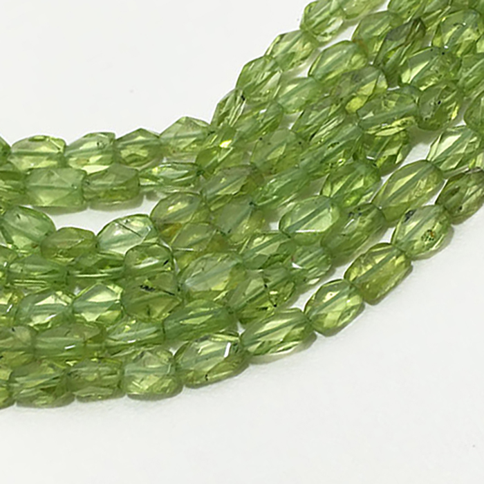Peridot Faceted Bricks 5mm to 6mm Beads