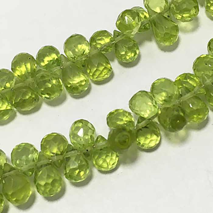 Peridot Faceted Drops 5mm to 6mm Beads