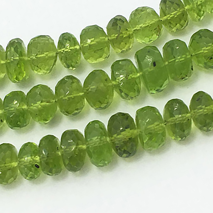 Peridot Faceted Rondell 6mm to 7mm Beads