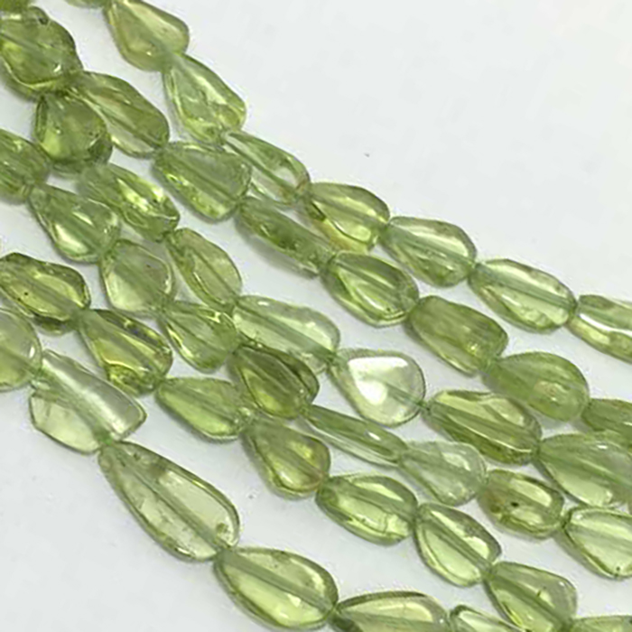 Peridot plain Flat Pear 6mm to 9mm Beads