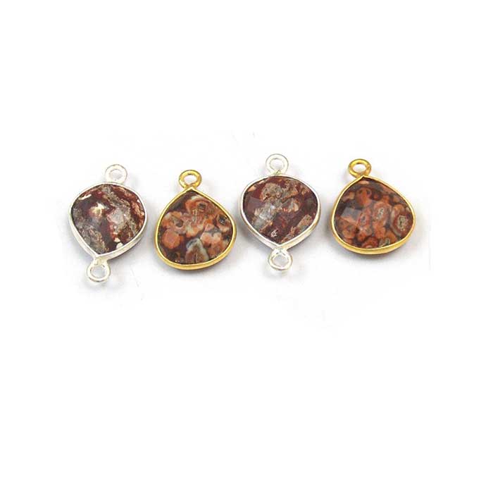 Online Gemstone Double Bail Connector 925 Silver Bezel Connector