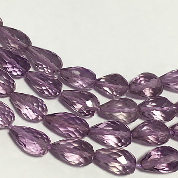 best quality Pink Amethyst Top Drill Drops Briolettes Pears Drops Beads Strand manufcturer