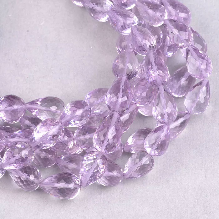 online selection of Amethyst Drops Beads Strand for mala