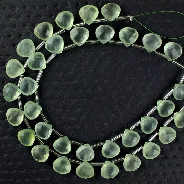 awesome look Prehnite Faceted Beads Strands mala
