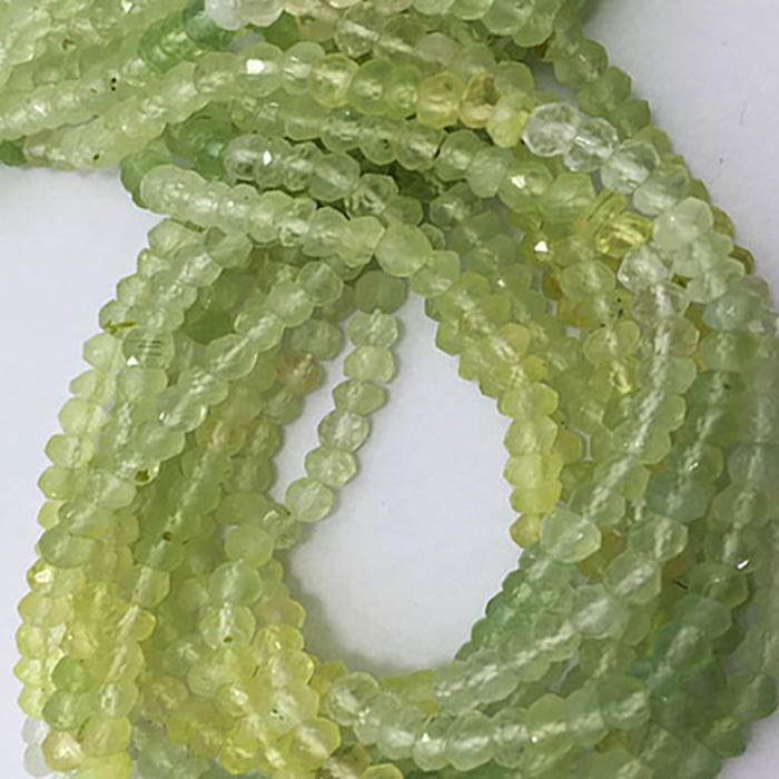 Supplier Prehnite Faceted Rondell 3.5mm to 4mm Beads